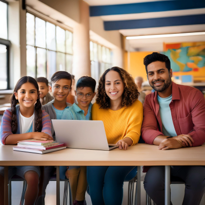 Diverse group of people in a school2